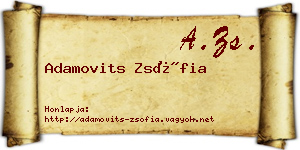 Adamovits Zsófia névjegykártya
